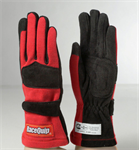 RACEQUIP 355013 2-LYR SFI-5 GLOVE MED RED