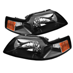 SPYDER 5064349 ( OE ) Ford Mustang 99-04 OEM Amber Headlights - Black