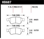 HAWK HB687Z.750 Brake Pad