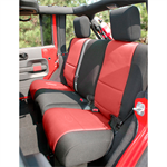RUGGED RIDGE 13264.53 Seat Cover, Rear, Neoprene Black/Red; 07-18 Jeep W