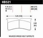 HAWK HB521S.800 Brake Pad