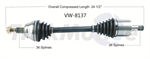 TRAKMOTIVE VW-8137 NEW CV AXLE