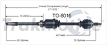 TRAKMOTIVE TO-8016 CV Axle Shaft