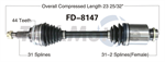TRAKMOTIVE FD-8147 CV Axle Shaft