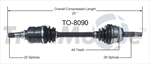 TRAKMOTIVE TO-8090 CV Axle Shaft