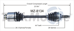 TRAKMOTIVE MZ-8134 CV Axle Shaft