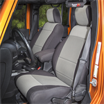 RUGGED RIDGE 13215.09 Seat Cover Kit, Front, Neoprene, Black/Gray; 11-18