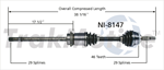 TRAKMOTIVE NI-8147 CV Axle Shaft