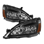 SPYDER 5014351 ( xTune ) Honda Accord 03-07 Amber Crystal Headlights - Black