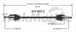 TRAKMOTIVE HY-8012 CV Axle Shaft