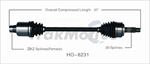 TRAKMOTIVE HO-8231 CV Axle Shaft
