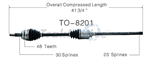 TRAKMOTIVE TO-8201 CV Axle Shaft