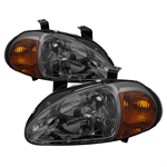 SPYDER 5014818 ( xTune ) Honda Del Sol 93-97 1PC Amber Crystal Headlights - Smok