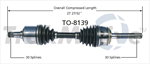 TRAKMOTIVE TO-8139 CV Axle Shaft