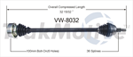 TRAKMOTIVE VW-8032 CV Axle Shaft