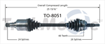 TRAKMOTIVE TO-8051 CV Axle Shaft