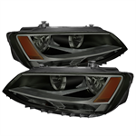 SPYDER 5075802 ( xTune ) Volkswagen Jetta 11-18 Amber Crystal Headlights - Halog