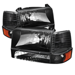 SPYDER 5073136 ( xTune ) Ford F150/Bronco 92-96 Headlights w/Corner Bumper 6pcs