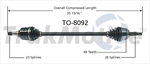 TRAKMOTIVE TO-8092 CV Axle Shaft
