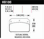 HAWK HB100F.480 BRAKE PADS OUTLAW SIERRA