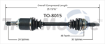 TRAKMOTIVE TO-8015 CV Axle Shaft