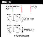 HAWK HB706F.714 Brake Pad